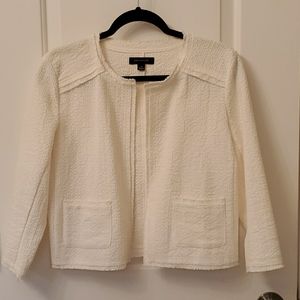 Ann Taylor Fringe Tweed Bolero Blazer Jacket